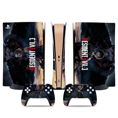 Resident Evil 3 decal skin for PS5 Digital Console and two Controllers