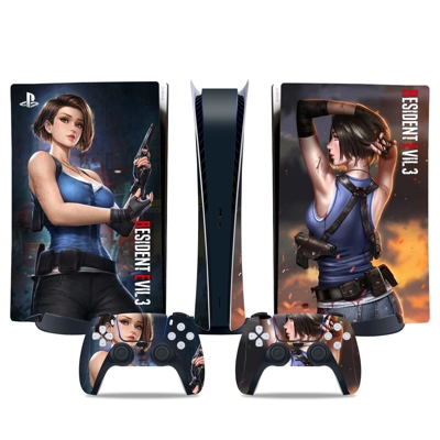 Resident Evil 3 decal skin for PS5 Digital Console and two Controllers