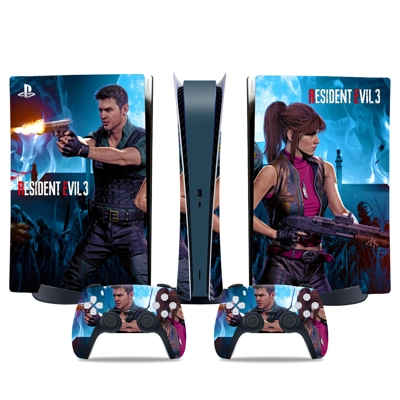 Resident Evil 3 decal skin for PS5 Digital Console and two.. Resident Evil 3 decal skin for PS5 Digital Console and two..