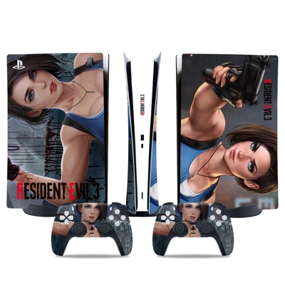 Resident Evil 3 decal skin for PS5 Digital Console and two Controllers