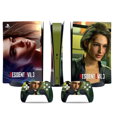 Resident Evil 3 decal skin for PS5 Digital Console and two Controllers