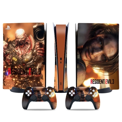 Resident Evil 3 decal skin for PS5 Digital Console and two.. Resident Evil 3 decal skin for PS5 Digital Console and two..
