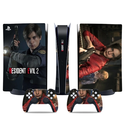 Resident Evil 2 decal skin for PS5 Digital Console and two Controllers