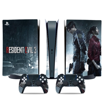 Resident Evil 2 decal skin for PS5 Digital Console and two Controllers