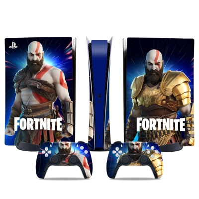 Fortnite Kratos decal skin for PS5 Digital Console and two Controllers