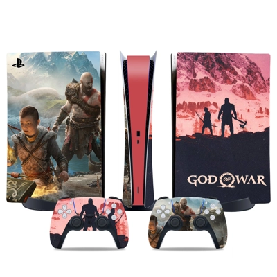 God of War Kratos decal skin for PS5 Digital Console and two Controllers