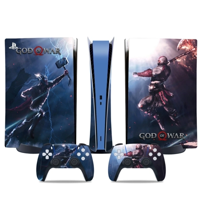 God of War Kratos decal skin for PS5 Digital Console and two Controllers