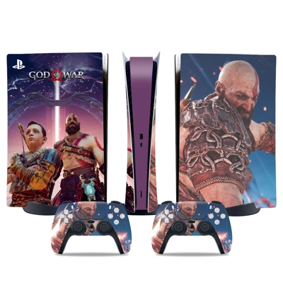 God of War Kratos decal skin for PS5 Digital Console and two Controllers