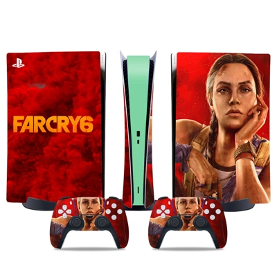 Far Cry 6 decal skin for PS5 Digital Console and two Controllers