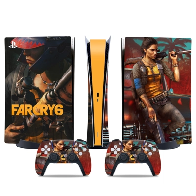 Far Cry 6 decal skin for PS5 Digital Console and two Controllers