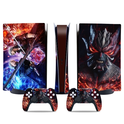 Devil May Cry 5 decal skin for PS5 Digital Console and two Controllers
