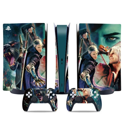 Devil May Cry 5 decal skin for PS5 Digital Console and two Controllers
