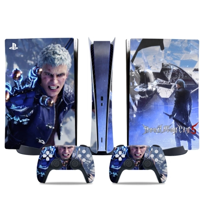 Devil May Cry 5 decal skin for PS5 Digital Console and two Controllers