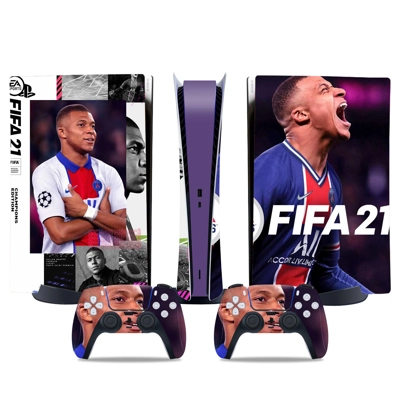 FIFA 21 decal skin for PS5 Digital Console and two Controllers