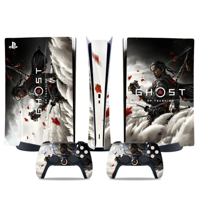 Ghost of Tsushima decal skin for PS5 Digital Console and two Controllers