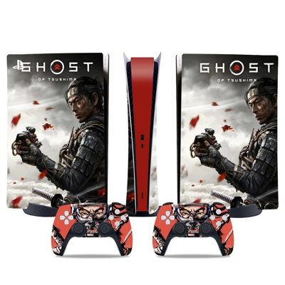 Ghost of Tsushima decal skin for PS5 Digital Console and two Controllers