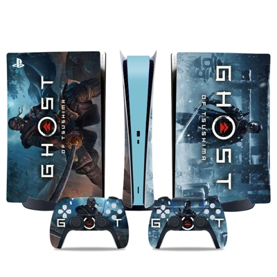 Ghost of Tsushima decal skin for PS5 Digital Console and two Controllers