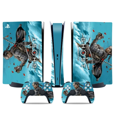 Ghost of Tsushima decal skin for PS5 Digital Console and two Controllers