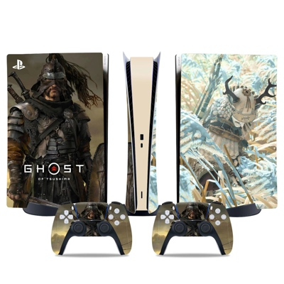 Ghost of Tsushima decal skin for PS5 Digital Console and two Controllers