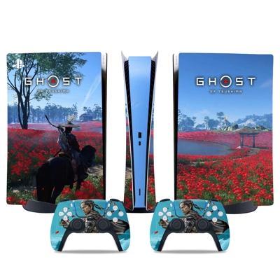Ghost of Tsushima decal skin for PS5 Digital Console and two Controllers
