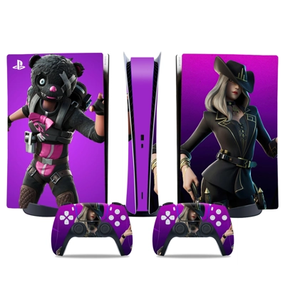 Fortnite decal skin for PS5 Digital Console and two Controllers