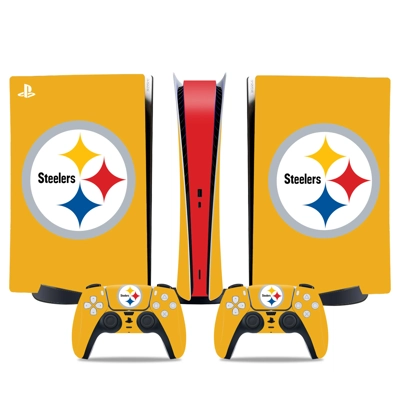 Steelers decal skin for PS5 Digital Console and two Controllers