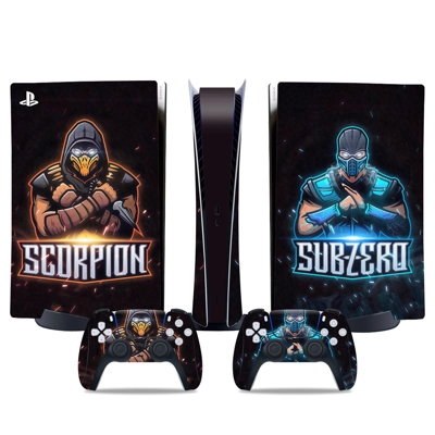 Mortal Kombat decal skin for PS5 Digital Console and two C.. Mortal Kombat decal skin for PS5 Digital Console and two C..