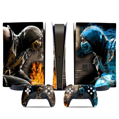 Mortal Kombat decal skin for PS5 Digital Console and two Controllers
