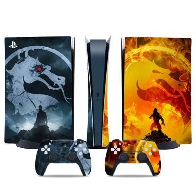 Mortal Kombat decal skin for PS5 Digital Console and two Controllers