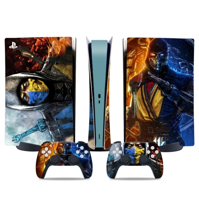 Mortal Kombat decal skin for PS5 Digital Console and two Controllers