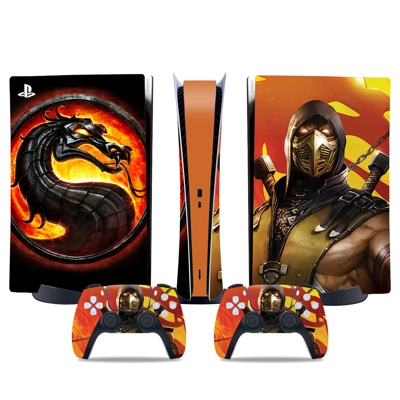 Mortal Kombat decal skin for PS5 Digital Console and two Controllers