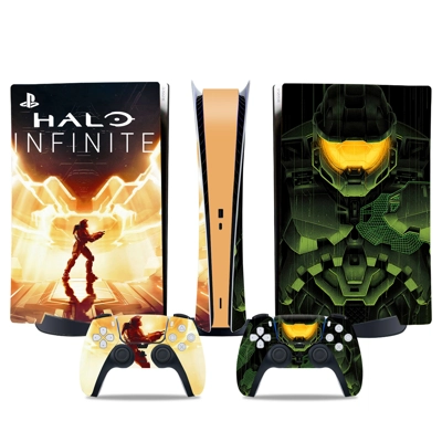 Halo Infinite decal skin for PS5 Digital Console and two Controllers
