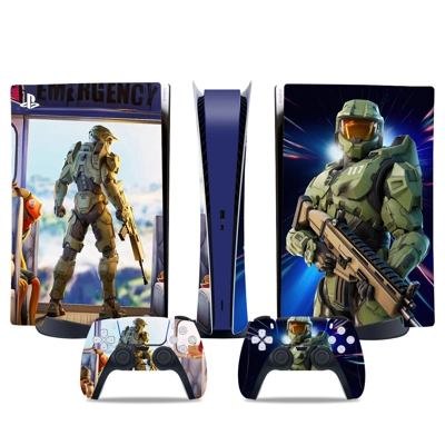 Halo Infinite decal skin for PS5 Digital Console and two Controllers