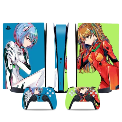 Neon Genesis Evangelion decal skin for PS5 Digital Console and two Controllers