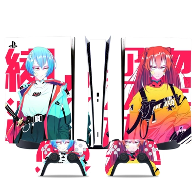 Neon Genesis Evangelion decal skin for PS5 Digital Console and two Controllers