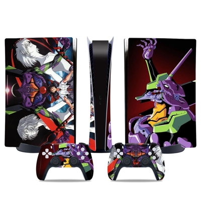 Neon Genesis Evangelion decal skin for PS5 Digital Console and two Controllers