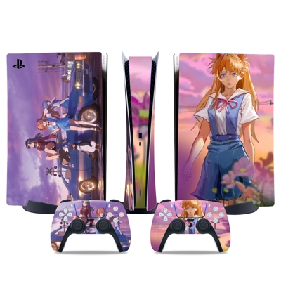 Neon Genesis Evangelion decal skin for PS5 Digital Console and two Controllers