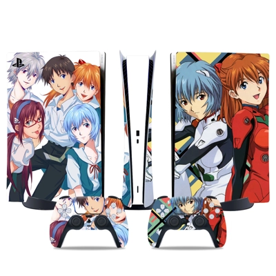 Neon Genesis Evangelion decal skin for PS5 Digital Console and two Controllers