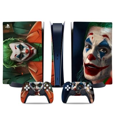 Joker decal skin for PS5 Digital Console and two Controllers