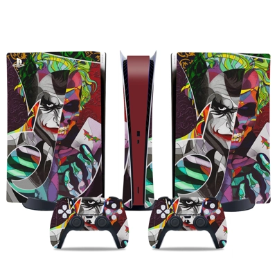 Joker decal skin for PS5 Digital Console and two Controllers