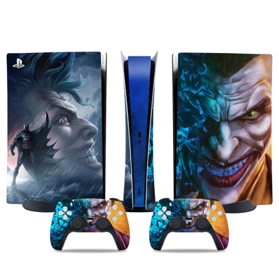 Joker decal skin for PS5 Digital Console and two Controllers