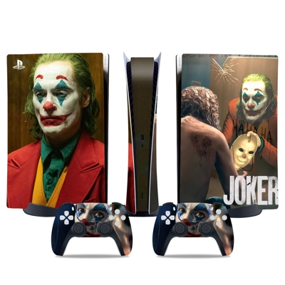 Joker decal skin for PS5 Digital Console and two Controllers