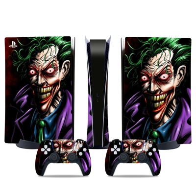 Joker decal skin for PS5 Digital Console and two Controllers