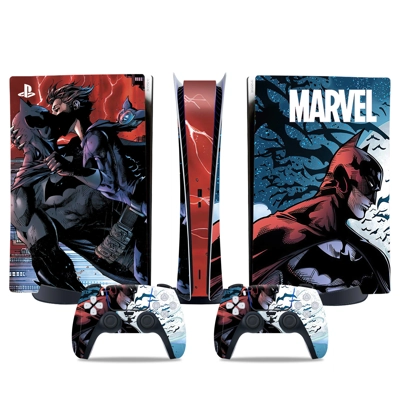 Batman decal skin for PS5 Digital Console and two Controllers