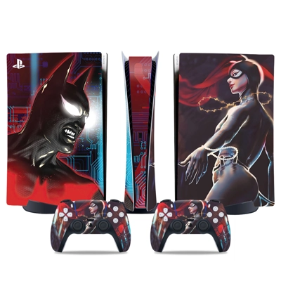 Batman decal skin for PS5 Digital Console and two Controllers