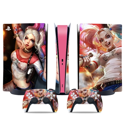 Harley Quinn decal skin for PS5 Digital Console and two Controllers