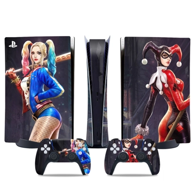 Harley Quinn decal skin for PS5 Digital Console and two Controllers