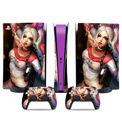 Harley Quinn decal skin for PS5 Digital Console and two Controllers