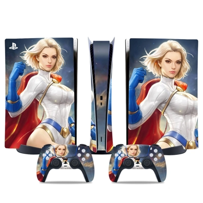 Super woman decal skin for PS5 Digital Console and two Controllers