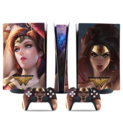 Super Woman decal skin for PS5 Digital Console and two Con.. Super Woman decal skin for PS5 Digital Console and two Con..